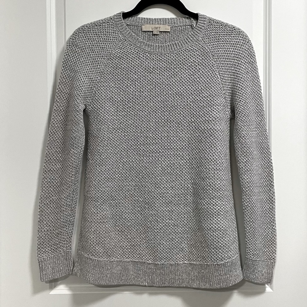 LOFT grey sweater. Size petite small.